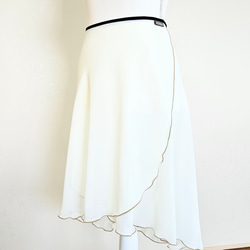 糸と丈が選べるバレエ巻きスカート　ｸﾘｰﾑ 5枚目の画像