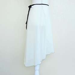 糸と丈が選べるバレエ巻きスカート　ｸﾘｰﾑ 5枚目の画像