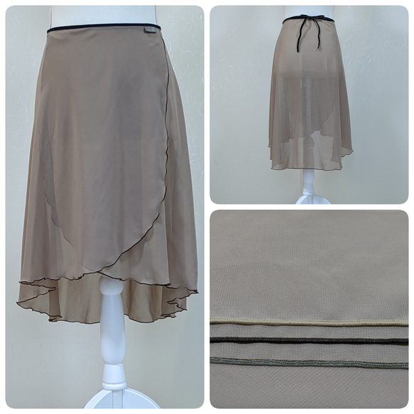 糸と丈が選べるバレエ巻きスカート　ｶﾌｪｵﾚ 2枚目の画像