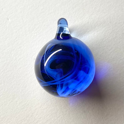 ガラス　ネックレス　〜 la mer 〜 チョーカー　ペンダント　ガラスアクセサリー　オーシャンブルー　透明　夏　海　 2枚目の画像