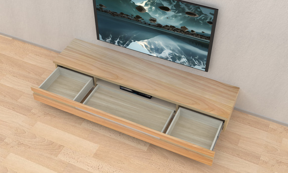 [手作り家具】桧（四国産）無垢材・オイルフィニッシュ・のシンプルなテレビ台 w170 Simple_Plexi 6枚目の画像