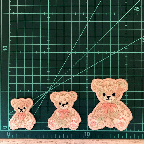 リバティ Libby くまワッペン アップリケ刺繍 ワッペン