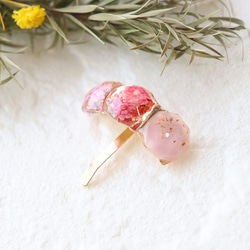 ポニーフック】レジン かすみ草 ピンク ポニーフック