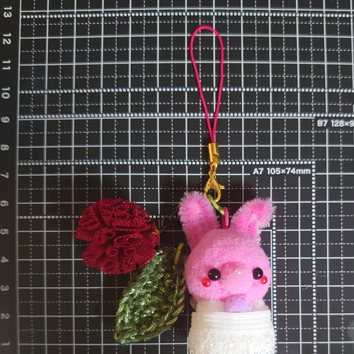 ポンポンこけし風マスコット♪❁アニマル・ママーズ❁うさママ その他  