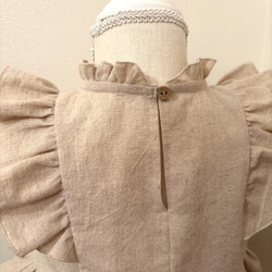 コットン&リネンフリルノースリーブブラウス　リネンブラウス　ブルマパンツ　子供服　ベビー服　セットアップ　長袖可 3枚目の画像