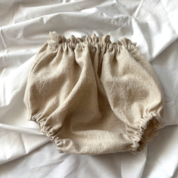 コットン&リネンフリルノースリーブブラウス　リネンブラウス　ブルマパンツ　子供服　ベビー服　セットアップ　長袖可 5枚目の画像