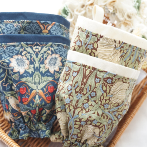 ウィリアムモリス いちご泥棒 ピンパーネル ショート丈アームカバー