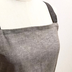 バッククロスのエプロン☆前結びタイプ／綿麻スペックでカジュアルに！（ブラウン） 7枚目の画像