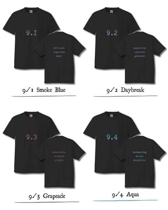 ユニセックスTシャツ【9月｜ブラック】カラーストロロジー (誕生色) バースデーカラー 2枚目の画像
