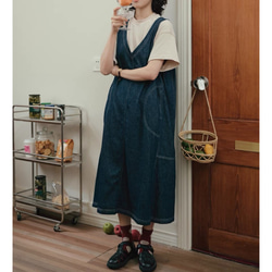 fig london コットンリネン デニム ジャンバースカート 日本製 fig london コットンリネン デニム ジャンバースカート 日本製