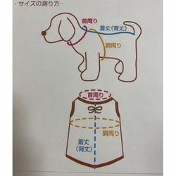 ハンドメイド犬服　接触冷感ニット　シンプルタンクトップ　マリン柄　オーダー頁　リブの色を選べます、 6枚目の画像