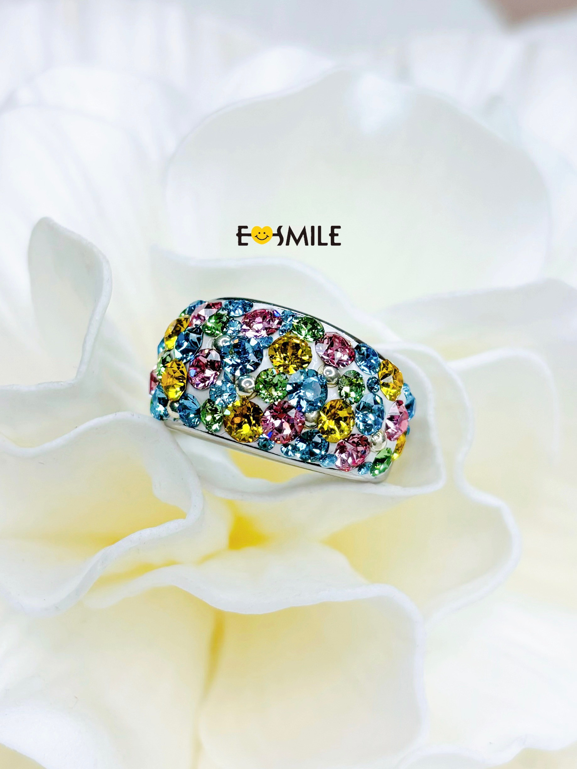 クリスタルマルチカラーリング 指輪・リング E♡SMILE 通販