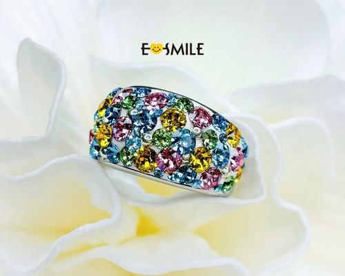 R ethical♡18Kマルチカラートルマリンリング クリスタルマルチカラーリング 指輪・リング E♡SMILE 通販