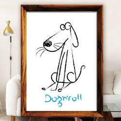 Dog’n’roll 　犬　イラスト　ポスター　A4 A3 A2 A1　アート  　アートポスター　sei検索　2769 1枚目の画像