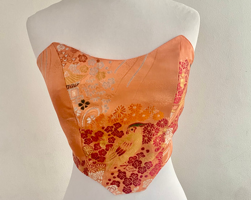 着物リメイクパッチワーク　コルセット　ビスチェ　衣装 着物リメイクパッチワーク コルセット ビスチェ 衣装