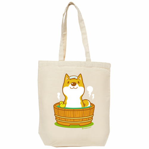 柴犬温泉あひる付きトートバッグ トートバッグ moekonet.moo.jp 通販