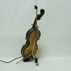 高さ３１ｃｍ、ステンドグラスのバイオリン（LED付き）３Ｌ 9枚目の画像
