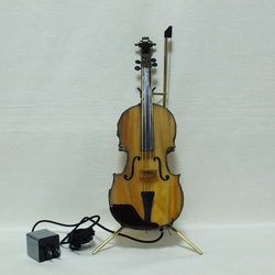 高さ３１ｃｍ、ステンドグラスのバイオリン（LED付き）３Ｌ 8枚目の画像