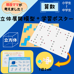 立方体１１種類　立体展開図模型　中学受験　知育玩具　小学生　中学生　算数　数学 3枚目の画像