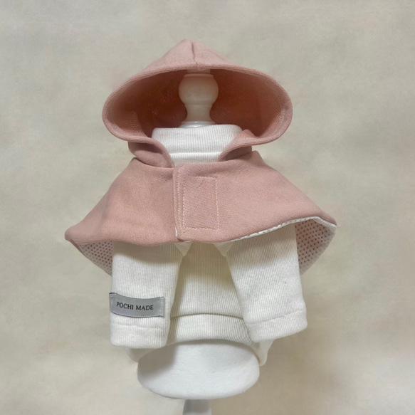 ♡無料オーダーメイド♡【Simple Poncho/Pink】犬服／ペット服/ドッグウェア 3枚目の画像