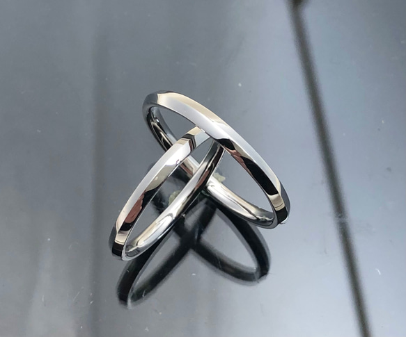 【結婚指輪SOLIS】AEGIS アイギス　2本セット価格　PT950-PT900鍛造指輪 7枚目の画像