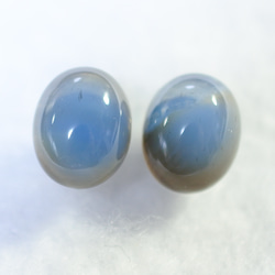 （1 件）雙色藍色縟瑪瑙耳環（8 x 10 毫米鈦柱） 第1張的照片