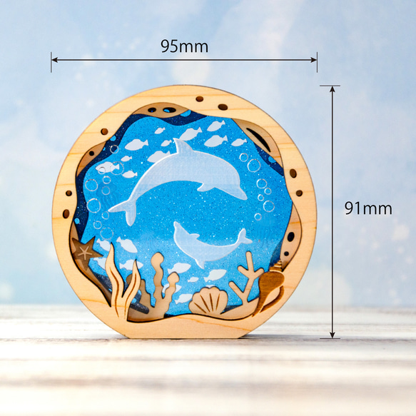 イルカの親子　海のインテリア置物《受注生産品》晴れやかブルー2024 3枚目の画像