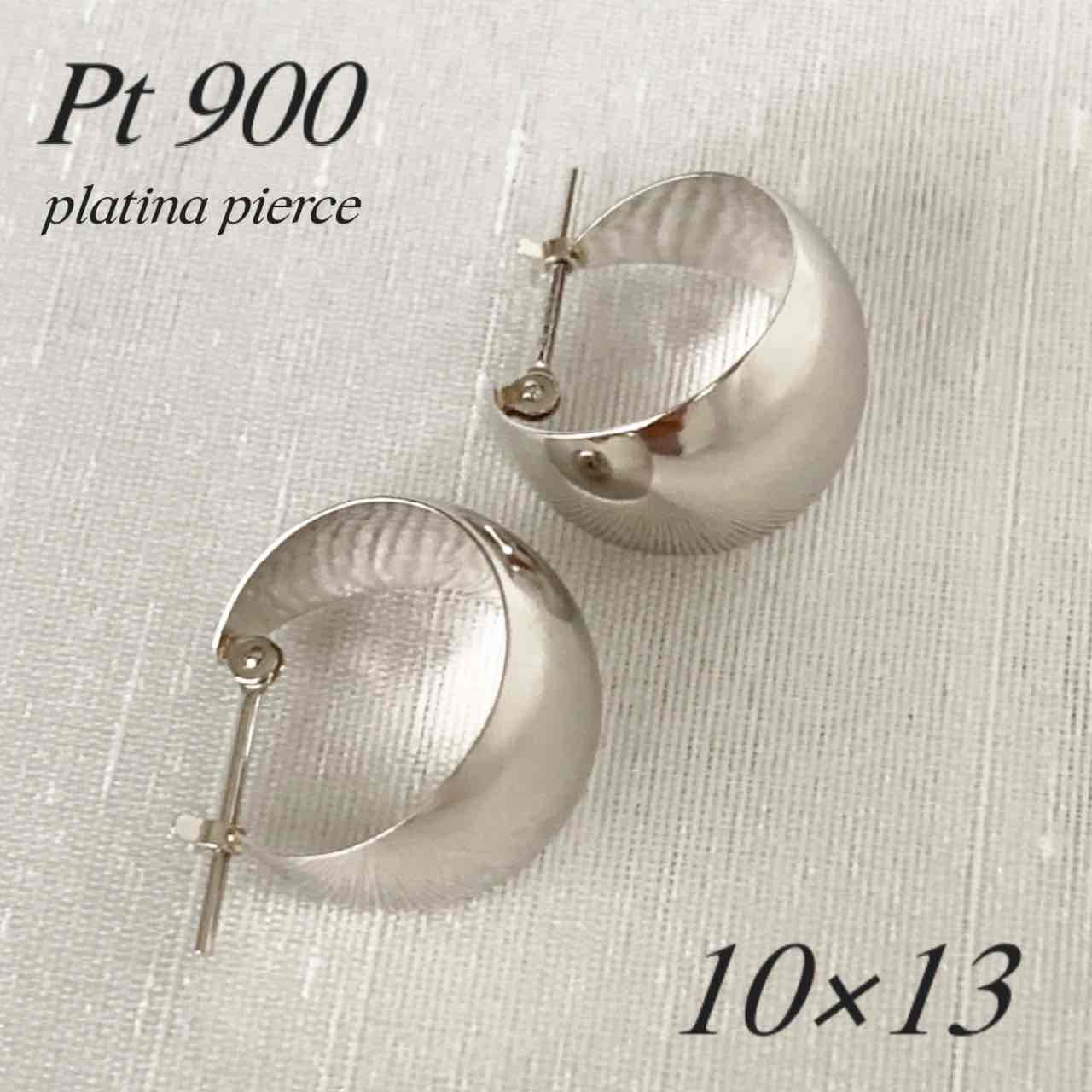 週末限定ンセール 地金＊プラチナ【3×10mm 日本製 月甲フープピアス】pt900刻印入 新品！ アクセサリー