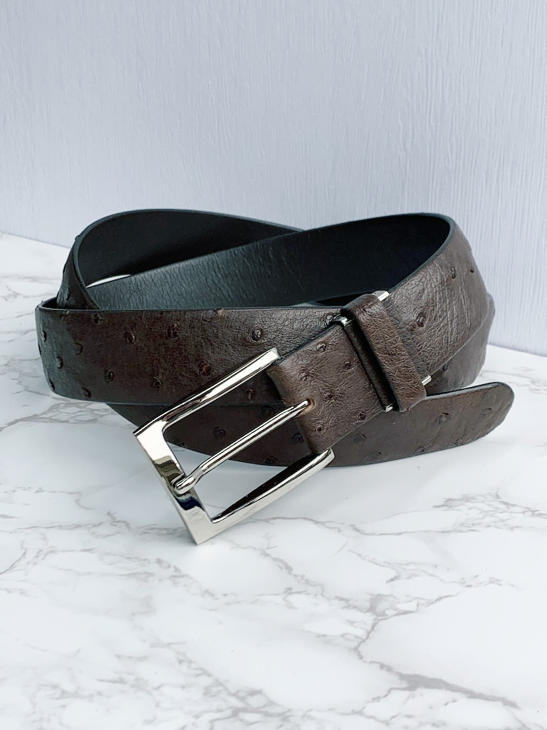 日本製　クライン・カルー　オーストリッチ　ベルト　上質　Lサイズ　３５㎜巾　フリーサイズ　エキゾチックレザー