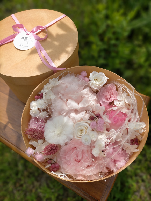 母の日 希少✳花のお弁当箱 大 フラワーアレンジメント プリザーブド