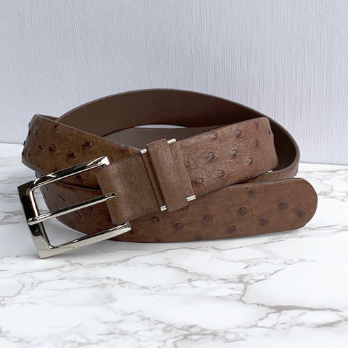 日本製 クライン・カルー オーストリッチ ベルト 上質 Lサイズ 35