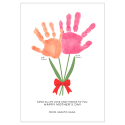 ［データ納品］母の日　カーネーション手形足形アートポスター 3枚目の画像