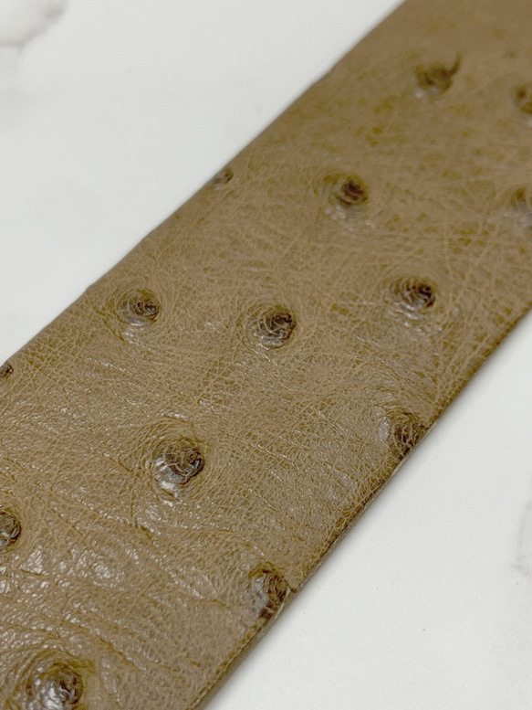 日本製　クライン・カルー　オーストリッチ　ベルト　上質　３５㎜巾　フリーサイズ　エキゾチックレザー 6枚目の画像