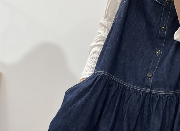 コットン新しいファッション.ジーンズのベストタイプのスカート.ゆったりワンピース.綿 7枚目の画像