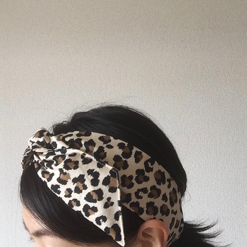 ワイヤーヘアバンド（レオパード）ワイヤーターバン ヒョウ柄 ヘア
