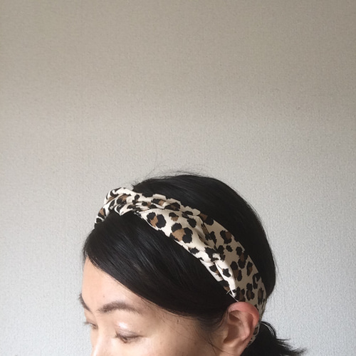 ワイヤーヘアバンド（レオパード）ワイヤーターバン ヒョウ柄 ヘア