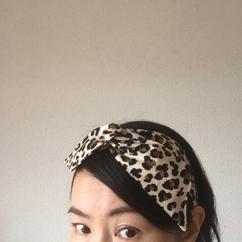 ワイヤーヘアバンド（レオパード）ワイヤーターバン ヒョウ柄 ヘア