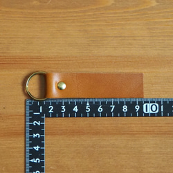 【席札DIY】レザータグ 5枚セット 本ヌメブラウン (キーホルダー型) 4枚目の画像