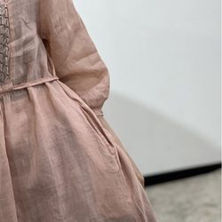 麻のワンピース・春カラー・人気・デザインのワンピース・全3色・リネンスカート・夏 10枚目の画像