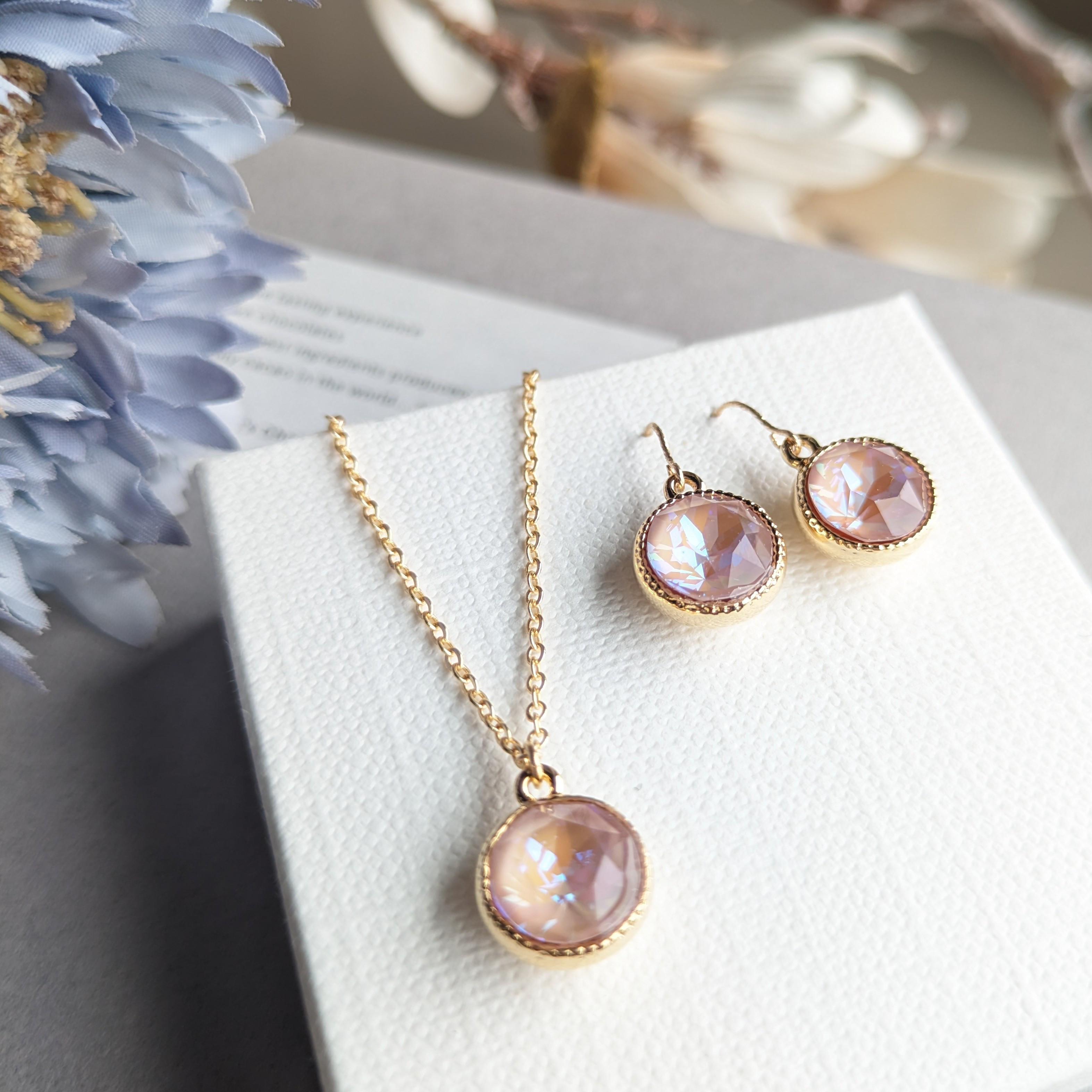 SWAROVSKIクリスタルピアス＆ネックレス/サージカルステンレス14KgfSV925可