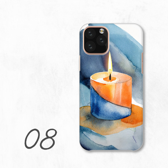 水彩抽象幾何香氛蠟燭智慧型手機保護殼，相容於所有型號後背式硬殼 NLFT-HARD-a339 第10張的照片