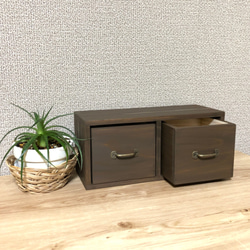 箱猫屋】木製引出し付小物入れ 3連 ※無塗装※ フリーボックス・小物