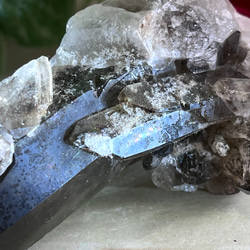 レインボー✨　スモーキークォーツ　ラフストーン　原石　クラスター　煙水晶 5枚目の画像