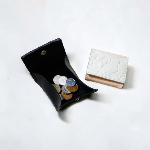 2カラーから選べるたっぷり入るぷっくり星のコインケース 革小物 革