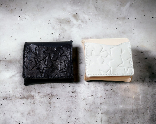 2カラーから選べるたっぷり入るぷっくり星のコインケース 革小物 革