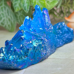 七色の夢✨　ブルー　オーラ水晶　クリスタル　クラスター　原石 4枚目の画像