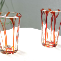 カラフルひとくちグラス【レッド】　～ペルシャの手吹きガラス～ 2枚目の画像