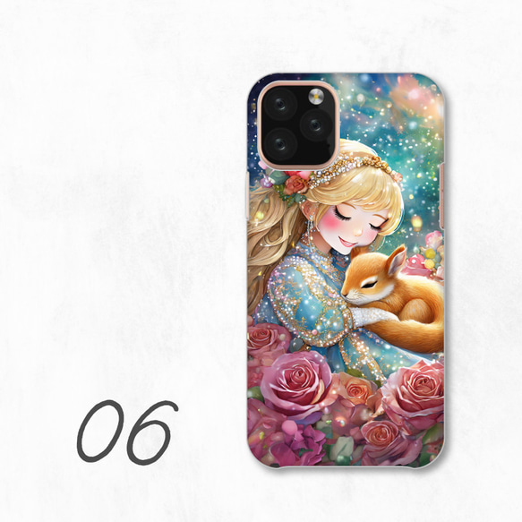 玫瑰公主松鼠珍珠精美寶石智慧型手機保護殼相容於所有型號後背式硬殼 NLFT-HARD-a352 第8張的照片