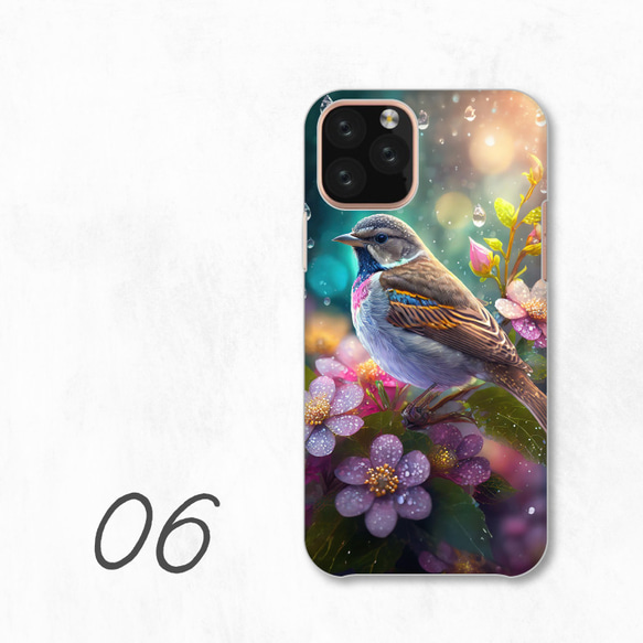 花朵神秘麻雀水滴閃光水晶智慧型手機保護殼相容於所有型號後背式硬殼 NLFT-HARD-a355 第8張的照片