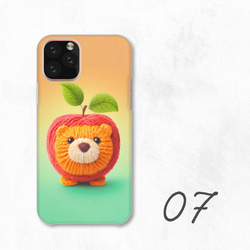 小熊蘋果熊臉毛絨動物水果相容於所有型號智慧型手機後蓋式硬殼 NLFT-HARD-a358 第9張的照片